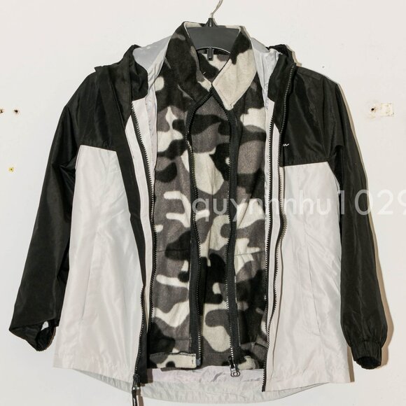 NWT Eddie Bauer Kids' 3-in-1 Jacket lightweight Jacket Gray. - Picture 10 of 11